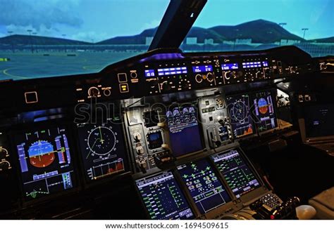 View Modern Airplane Cockpit Airbus A380 Stock Photo 1694509615 ...