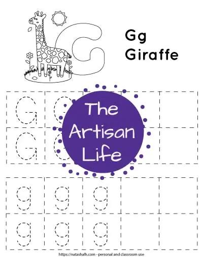 Free Printable Letter G Tracing Worksheets The Artisan Life