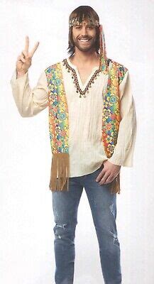 60S 70S ADULT MENS MALE PEACE RETRO GROOVY HIPPIE DUDE COSTUME SHIRT