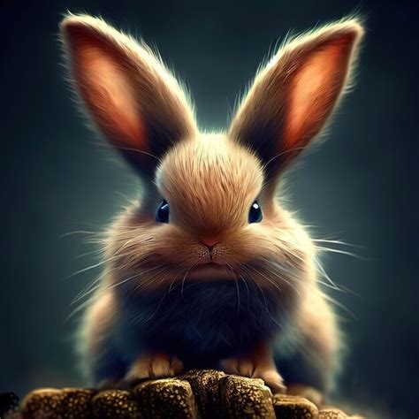 Premium AI Image | A rabbit with a brown face and big ears