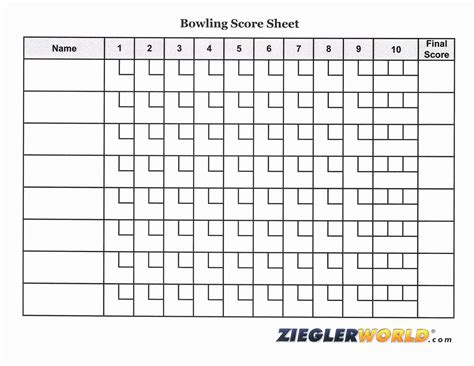 Bowling Scorecard - Digital Download Printable - Keep Score Easily