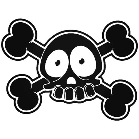 Toon Skull Crossbones Vinyl Decal Sticker Halloween Vinyl Vinyl