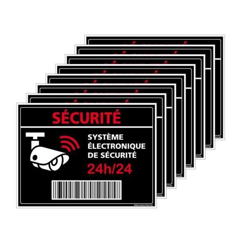 Autocollants Alarme Lot de 8 stickers Alarme Sécurité Protection