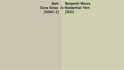 Behr Dune Grass N340 2 Vs Benjamin Moore Maidenhair Fern 500 Side