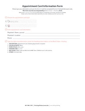 Fillable Online Umc Appointment Card Information Form Fax Email Print