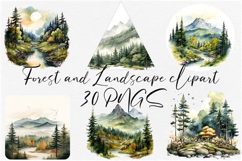 Forest and Landscape Clipart | Creative Market