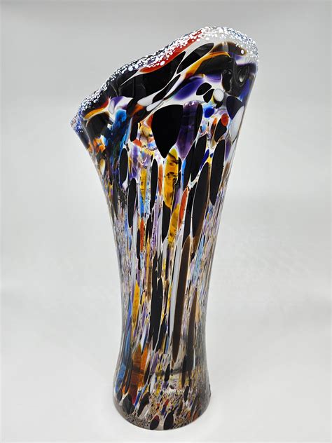 Polychrome Murano Glass Vase For Sale At 1stDibs