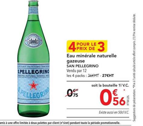 Promo Eau Minérale Naturelle Gazeuse San Pellegrino chez METRO