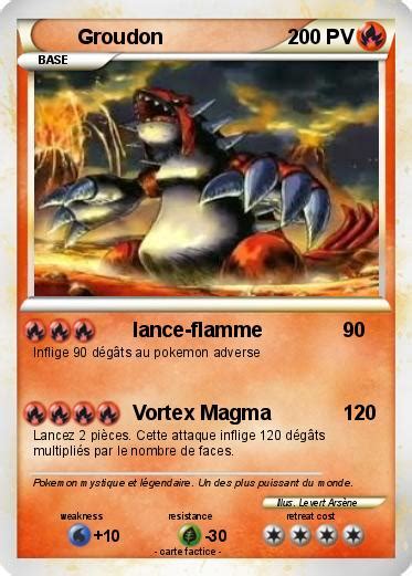 Pokémon Groudon 3201 3201 lance flamme Ma carte Pokémon