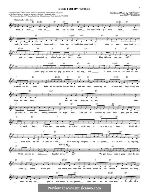 Beer for My Horses by S. Emerick - sheet music on MusicaNeo