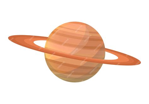 Planeta Saturno Con Anillos Colección Planetas Del Sistema Solar Ilustración De Estilo De