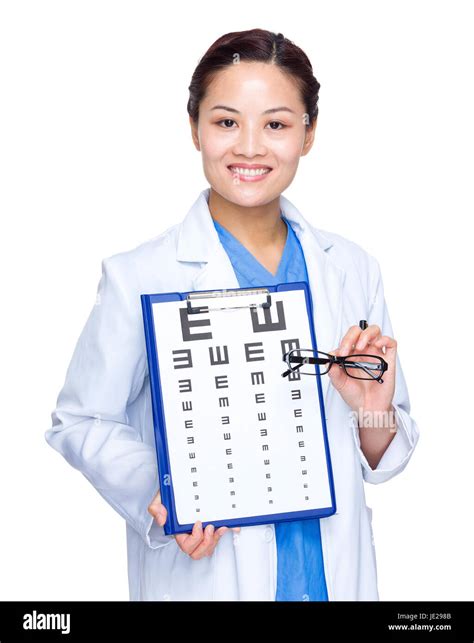 Optical Doctor With Eye Chart And Glasses Stock Photo Alamy