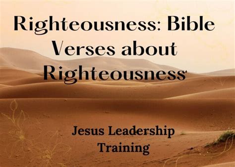 Righteousness: Bible Verses about Righteousness