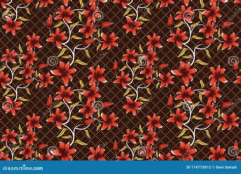 Seamless Pattern With Floral Vector Illustration Indonesian Batik