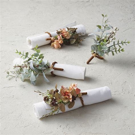 Floral Napkin Rings, Set of Four | Frontgate