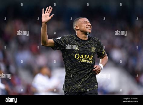 Auxerre France 21st May 2023 Kylian Mbappe Reacts During The Ligue