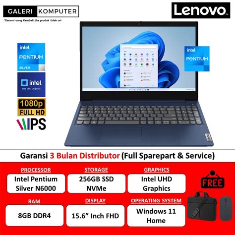 Jual Laptop Murah Lenovo Ideapad Slim 1 15 Intel Pentium Silver N6000