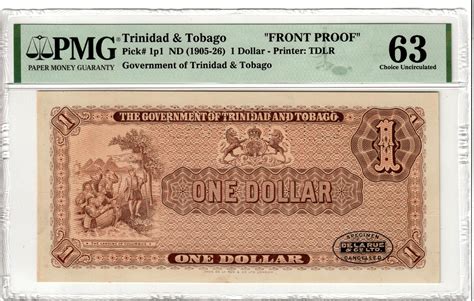 Numisbids St Jamess Auctions Auction 49 Lot 1328 Trinidad And Tobago Government One Dollar