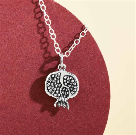 Sterling Silver 18 Inch Pomegranate Charm Necklace