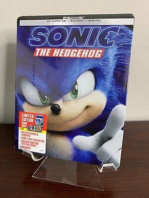 SONIC THE HEDGEHOG 4k Steelbook Ultra HD Blu Ray Digital Code