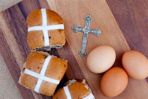 Easter Hot Cross Buns Stock Photo Image Of Rustic 89569480
