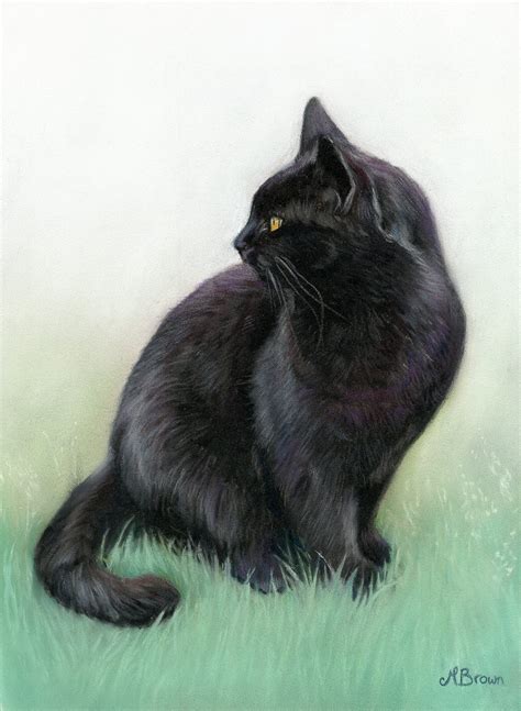 'El-Bell' Black Cat - Marie Brown Fine Art