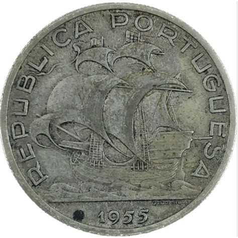 Moeda Portugal 10 Escudos 1955 Prata Linda Shopee Brasil