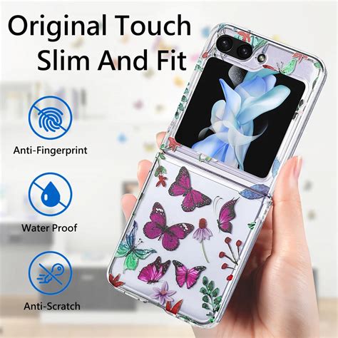 Funda de teléfono transparente de mariposa colorida para Samsung Z Flip