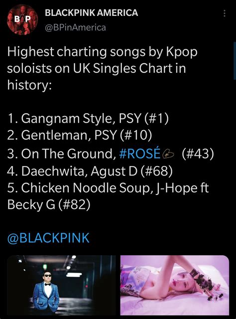 210320 RosÉ Becomes The First K Pop Female Soloist Ever To Enter The Uk Singles Chart R Blackpink