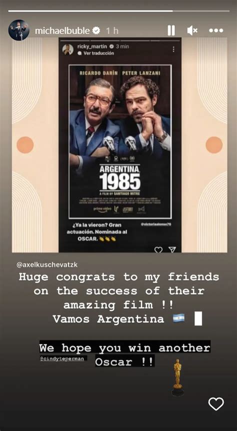 Ricky Martin halagó Argentina 1985 a través de sus redes y recibió una