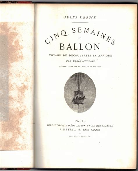 Cinq Semaines En Ballon Voyage De D Couvertes En Afrique Par Trois