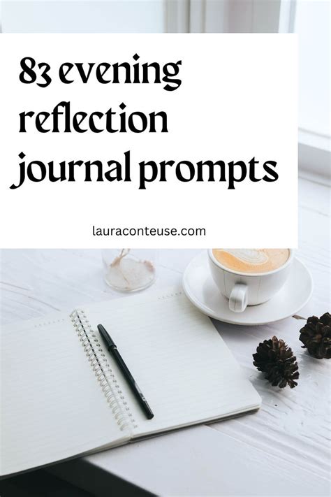 a pin that says in a large font 83 Evening Reflection Journal Prompts ...