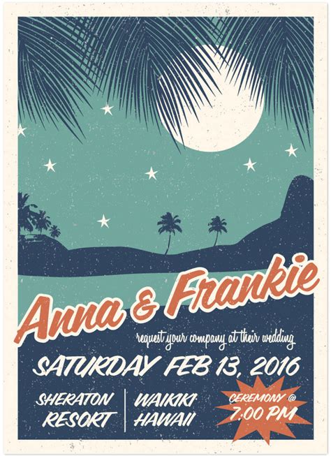 Vintage Hawaiian Wedding Invitations