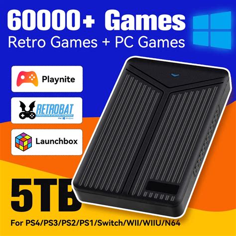 5TB Gaming Hard Drive Hyper Base Mix Retrobat Launchbox Playnite 3 In 1