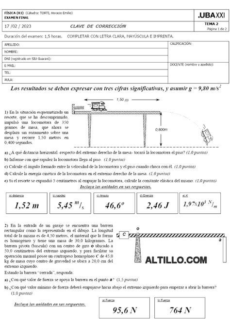 Final A Física 2023 UBA XXI