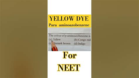 Yellow Dye Para Aminoazobenzene Youtube