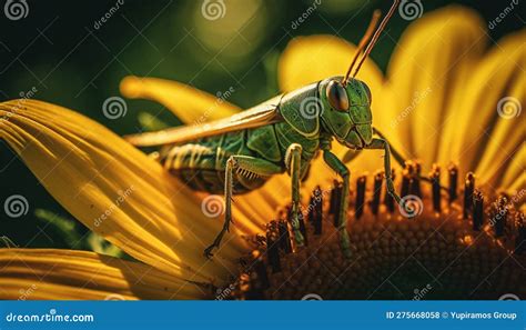 Yellow Flower Attracts Bee for Pollination Process Generated by AI ...