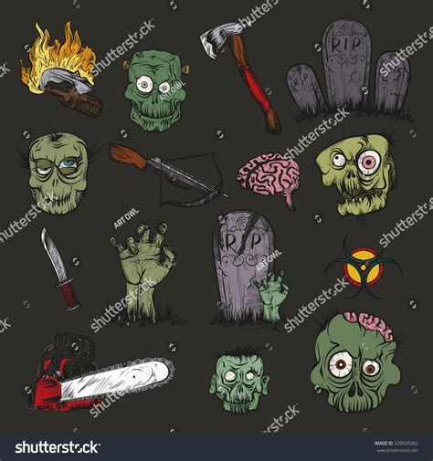 Vector Illustration Hand Drawing Zombie Apocalypse Stock Vector ...