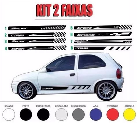 Kit Faixas Tuning Adesivo Lateral Corsa Classic Hatch Sedan