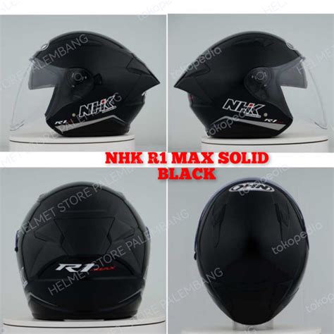 Jual Helm Half Face Nhk R Max Solid Double Visor Kaca R Max Kaca