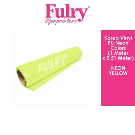 Korea Vinyl Pu Neon Colors 1 Meter X 0 51 Meter Shopee Malaysia