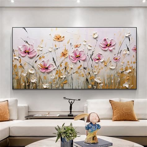 Original Flower Oil Painting on Canvas Large Wall Art - Etsy