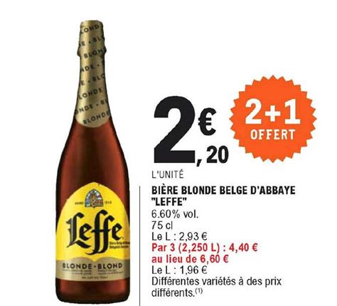 Promo Bière Blonde Belge D abbaye leffe chez E Leclerc iCatalogue fr