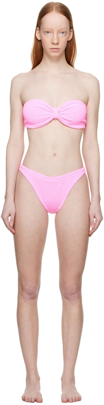 Hunza G Pink Jean Bikini SSENSE UK