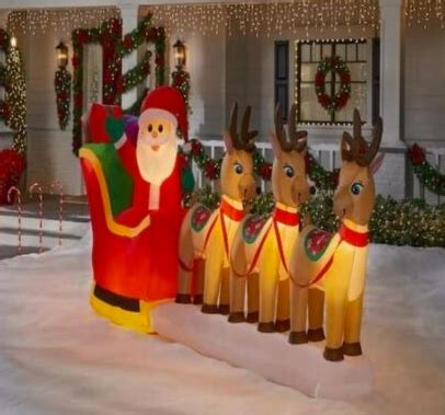 Home Accents Holiday Foot Giant Sized Led Santa S Sleigh Scene Infl