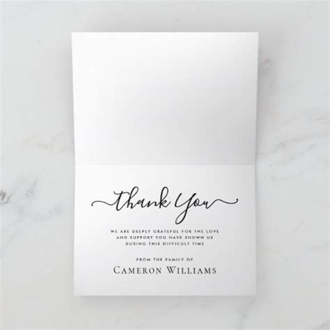 Custom Photo Sympathy Bereavement Thank You Folded Card Zazzle