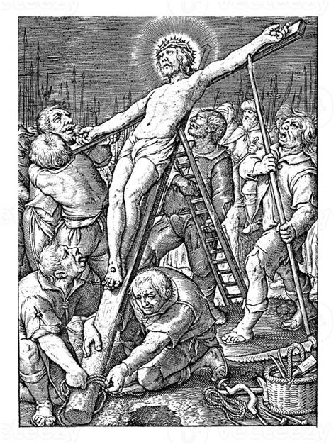 Raising The Cross Hieronymus Wierix 1563 Before 1619 40125396 Stock