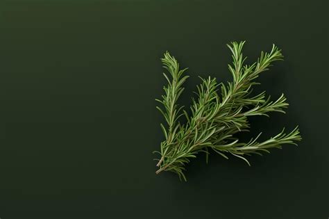 Premium Photo | Rosemary Dark green background top view