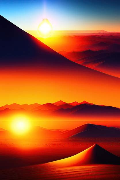 Premium AI Image | In search of Shambhala Tibet Sunrise in desert