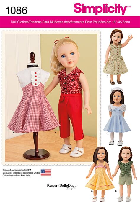 Simplicity Sewing Pattern 1086 18 Doll Clothes Sewing Patterns Online